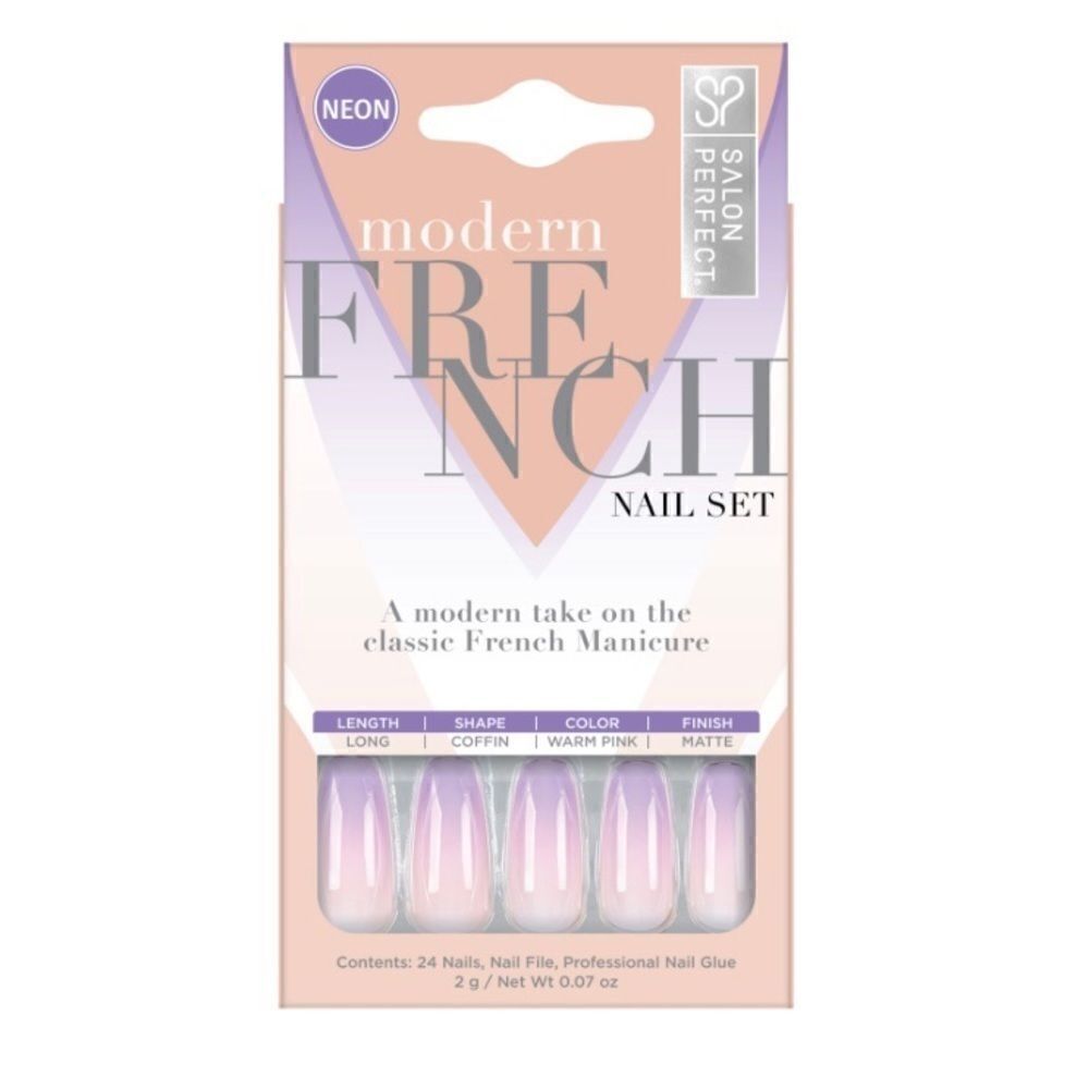 SALON PERFECT Neon Modern French Ombre purple Set.